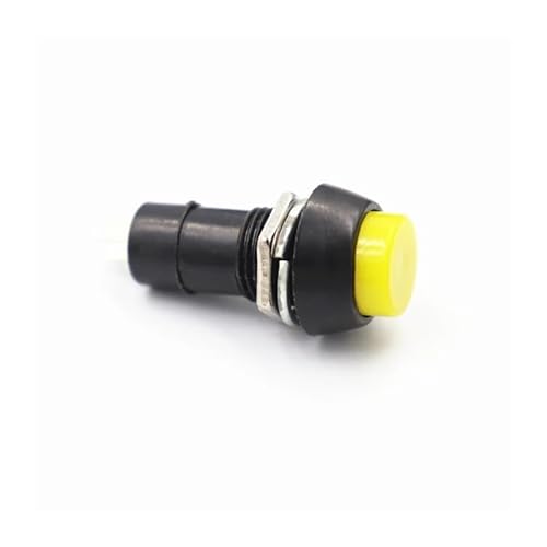 6pcs yeliow PBS-11A self-locking 12mm round small button switch without lock 3A 250V von BIRXPMOS