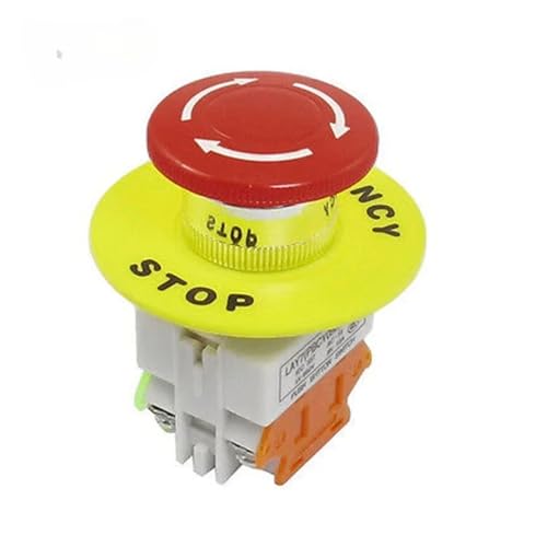BIRXPMOS Red Mushroom Cap 1NO 1NC DPST Emergency Stop Push Button Switch AC 660V 10A Switch Equipment Lift Elevator Latching Self Lock BIRXPMOS Red Mushroom Cap 1NO 1NC DPST Emergency Stop Push Button Switch AC 660V 10A Switch Equipment Lift Elevator Latching Self Lock von BIRXPMOS