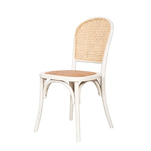 Biscottini, 88 x 45 x 45 cm, Küchenstühle, hergestellt in Italien, Vintage Esszimmer, weiße Stühle aus Holz, Eschenholz, 88x45x45 cm von Biscottini
