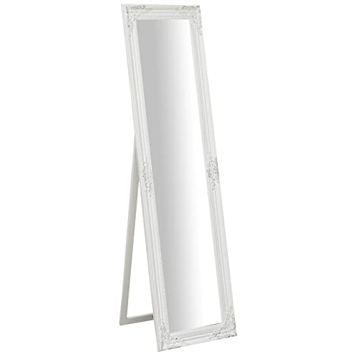 Biscottini Bodenspiegel Schlafzimmer 46 x 5 x 166 cm | Bodenspiegel mit Holzrahmen | Langer Spiegel vom Boden von Biscottini