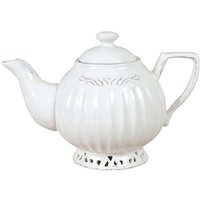 2er Set Shabby weißes Porzellan Teekannen L23xPR14xH16 cm von BISCOTTINI