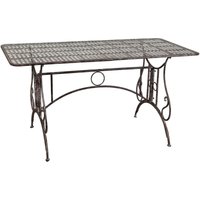 Biscottini - Antiker Tisch aus Schmiedeeisen. Rechteckiger Garten-Couchtisch. Abnehmbarer Tisch für den Außenbereich Gartenmöbel 150x77x80 cm von BISCOTTINI