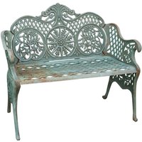 Biscottini - Gartenbank aus Gusseisen, 110x55x90 cm Outdoor-Sofa Liberty-Bank mit Armlehnen 2-Sitzer-Stuhl Eisenbank Terrassensofa von BISCOTTINI