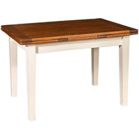 Ausziehbarer Tisch Country aus massivem Lindenholz, weißes Gestell, Platte aus antikem Nussbaumholz Made in Italy von BISCOTTINI