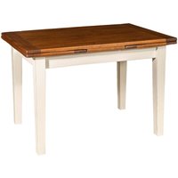 Biscottini - Ausziehtisch im Country-Stil mit antikierter weißer Struktur und Platte aus Nussholz aus massivem Lindenholz Made in Italy von BISCOTTINI