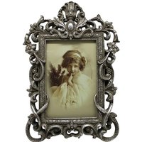 Biscottini - Herzförmiger Fotorahmen aus antik versilbertem Harz L18xPR2xH27 cm von BISCOTTINI