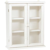 Biscottini - Kleine Vitrine zum Aufhängen im Country-Stil aus massivem Lindenholz mit antikiertem weißem Finish. Made in Italy von BISCOTTINI