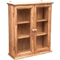 Kleine Vitrine zum Aufhängen im Country-Stil aus massivem Lindenholz mit natürlichem Finish. Made in Italy von BISCOTTINI