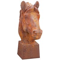 Biscottini - Pferdekopf aus Gusseisen mit Rost-Finish L22xPR58xH62 cm. von BISCOTTINI