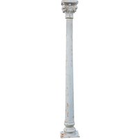 Säule aus Gusseisen mit Kapitellen in altweißem Rigata-Finish von BISCOTTINI