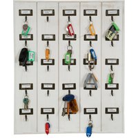 Schlüsselhalter für die Wand, Pinnwand, 25 Holzhaken, 49,5 x 60 cm, Schlüsselhalter für den Flur, Büroschrank-Container von BISCOTTINI