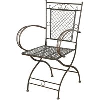 Sessel mit Armlehnen aus Schmiedeeisen, antik rostfarben 60x51x96 cm von BISCOTTINI