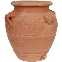 Biscottini - Terrakotta-Pflanztopf Runder Topf für draußen und drinnen Blumenkübel Krug mit Henkel Runde Vase Vase für draußen von BISCOTTINI