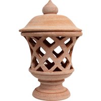 Terrakotta-Laterne 100% Made in Italy, handgefertigt. Kerzenhalter im Haus, endgültig für Säulen L35XPR35XH55 cm. von BISCOTTINI