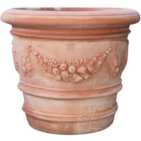 Vase für draußen Retro-Vase aus Terrakotta Made in Italy Dekorativer Topf Pflanzschale Großer Topf Blumentopf Handgefertigt von BISCOTTINI
