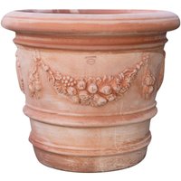 Biscottini - Runde Terrakotta Vase 72X61 cm Außenvase Handgefertigter Gartenpflanzer Made in Italy Runde Balkonvasen Blumen von BISCOTTINI