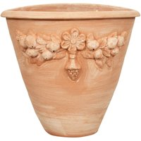 Terrakotta-Wandvase 50 x 45 x 34 cm, hergestellt in Italien, große handgefertigte Terrakotta-Töpfe für den Außenbereich, große P von BISCOTTINI
