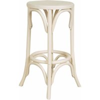 Biscottini - Thonet Hocker aus massiver Esche, antik-weiß lackiert von BISCOTTINI