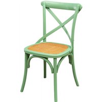 Moderner Holzstuhl 88x48x52 cm Rustikale Stühle Vintage Thonet Stuhl Küche Esszimmer Restaurant Bistro (Grün) - grün von BISCOTTINI