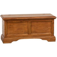 Biscottini - Truhe im Country-Stil aus massivem Lindenholz mit Nussholz Finish L100xPR38xH48 cm. Made in Italy von BISCOTTINI