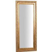 Rechteckiger Badezimmer-Wandspiegel Vertikaler horizontaler Spiegel mit Rahmen aus Shabby-Gold-Holz Langer Spiegel zum Aufhängen von BISCOTTINI