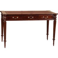 Biscottini - Vintage-Schreibtisch 126x75x65 cm. Holz Schreibtisch mit Lederplatte. Antiker Klassische Schreibtische. Tisch mit Schubladen von BISCOTTINI