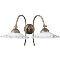 Biscottini - Wandleuchte im Country-Stil aus veraltetem Messingguss L42XPR28XH26 cm. Made in Italy von BISCOTTINI