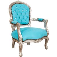 Barocker Bettsessel 73x50x51 cm Louis xvi Stuhl Französischer Stil Polstersessel Zimmer Mini-Sessel mit Armlehnen von BISCOTTINI