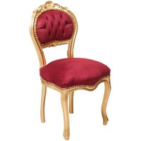 Biscottini - Goldfarbener Wohnzimmer Sessel Louis xvi 90x45x42 cm Holzstuhl französischer Stil Schlafzimmer Sessel gepolsterter Barocksessel von BISCOTTINI