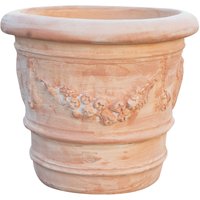 Biscottini - Runder Terrakotta-Vase 50X44 cm Vase für draußen Vase Gartenpflanzer Made in Italy Blumenvase Balkonvase Pflanzshale von BISCOTTINI