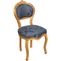 Biscottini - Goldfarbener Wohnzimmer Sessel Louis xvi 90x45x42 cm Holzstuhl französischer Stil Schlafzimmer Sessel gepolsterter Barocksessel von BISCOTTINI