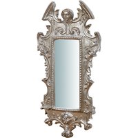 HOLZWandspiegel Spiegel zum Aufhängen-FINISH SILBERBLATT-FINISH L34XPR4XH64 cm Hergestellt in Italien von BISCOTTINI
