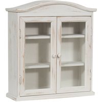 Wohnzimmer-Wandvitrine, Holzvitrine, 2 Regale, weißer hängender Badezimmerschrank, Küchen-Wandschrank Schließfach von BISCOTTINI