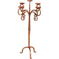 Kerzenständer Stehleuchte aus Schmiedeeisen handgefertigt antik-rot L48XPR48XH95 cm Kerzenständer Stehleuchte aus Schmiedeeisen handgefertigt antik-rot L48XPR48XH95 cm von BISCOTTINI