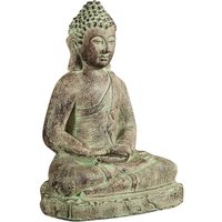 Biscottini - Kleine Statue von Buddha aus bemaltem Gips mit antikiertem Finish L38xPR28xH55 cm von BISCOTTINI