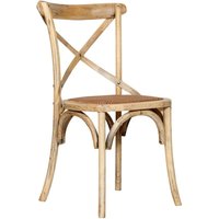 Biscottini - Küchenstuhl 47x86x52 cm Esszimmerstuhl Holz- und Rattanstuhl Moderne Restaurantstühle Thonet Stuhl Cross Vintage Stühle von BISCOTTINI