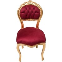 Küchenstuhl aus Holz Esszimmerstuhl 92x45x45 cm Louis XVI Polstersessel Barocksessel Goldsessel im französischen Stil von BISCOTTINI