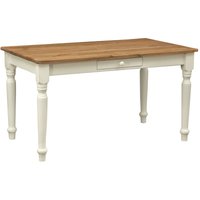 Massivholztisch Holzschreibtisch mit Schublade Esszimmer- und Küchentisch Wohnzimmertisch 140x80 cm Handarbeit Landhausstil von BISCOTTINI