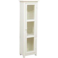 Landhausvitrine aus massivem Lindenholz mit weißem Antikfinish, Made in Italy von BISCOTTINI