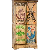 Marine Werkstattschrank aus handbemaltem Massivholz von BISCOTTINI