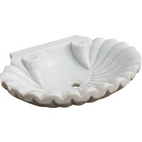 Muschelwaschbecken aus weißem Marmor L64xPR50xH12 cm Muschelwaschbecken aus weißem Marmor L64xPR50xH12 cm von BISCOTTINI