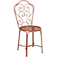 Schmiedeeiserner Stuhl 97x40x45 cm Runde Sitze Stühle Antike Eisenstühle Vintage Garten- und Terrassenstühle Im Freien - Antikes Rot von BISCOTTINI