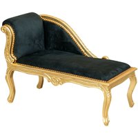 Pauline Sessel, Gold, Barock-Stil, Thronstuhl 94 x 68 x 48 Wohnzimmer-Sofa, französischer Stil, Barock-Sessel aus schwarzem Samt - schwarz und silber von BISCOTTINI
