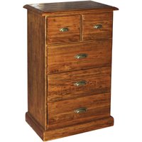 Biscottini - Rustikale Kommode aus massivem Lindenholz mit Nussbaum-Finish L63xPR41xH100cm. Made in Italy von BISCOTTINI