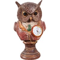 Biscottini - Set 2 Eule mit Uhr aus lackiertem Harz L10xPR10xH18 cm von BISCOTTINI