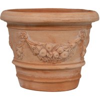 Biscottini - Runde Terrakotta-Vase, Außenvase, 40x30 cm Gartenpflanzgefäß, handgefertigt, Made in Italy, runde Balkonvase mit Blumen Pflanzer von BISCOTTINI