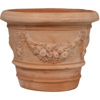 Biscottini - Terrakotta Vase Festonierte 40 x 30 Handgefertigt Garten Pflanzer Frostsichere dekorative Blumentöpfe Balkon Blumenvase Pflanzer von BISCOTTINI