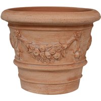 Biscottini - Runde Terrakotta-Vase, Außenvase, 30X25 cm Gartenpflanzgefäß, handgefertigt, Made in Italy, runde Balkonvase mit Blumen Pflanzer von BISCOTTINI
