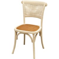 Biscottini - Thonet Holzstuhl für Esstisch, Restaurant, Pizzeria, Küche, Bauernhäuser. Arme Kunst, gealtertes Holz L45xPR50xH88 cm - antikes weiß von BISCOTTINI