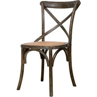 Moderner Holzstuhl 88x48x52 cm Rustikale Stühle Vintage Thonet Stuhl Küche Esszimmer Restaurant Bistro (Antikbraun) - antik hellblau von BISCOTTINI
